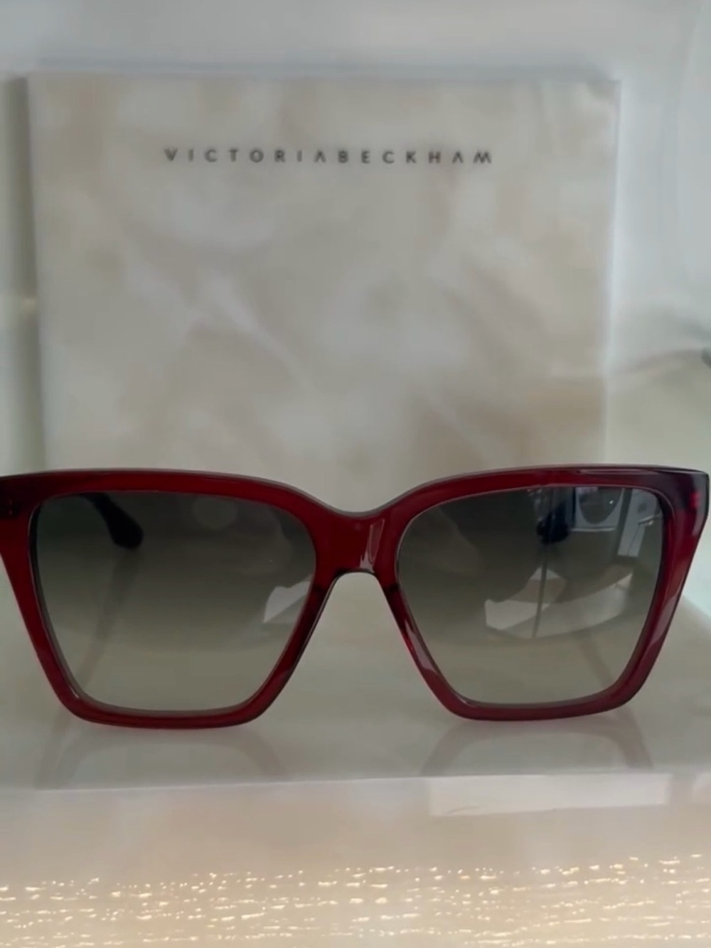 Victoria Beckham Discontinued Oversized Burgundy Sunglasses